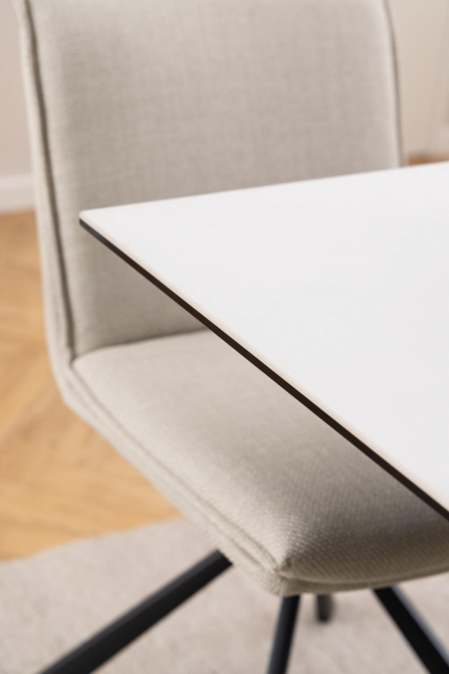 Spisebord 'Heaven' 135x80cm - Hvit/Sort