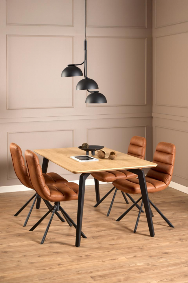 Spisebord 'Cadiz' 160x90cm - Natur/Sort