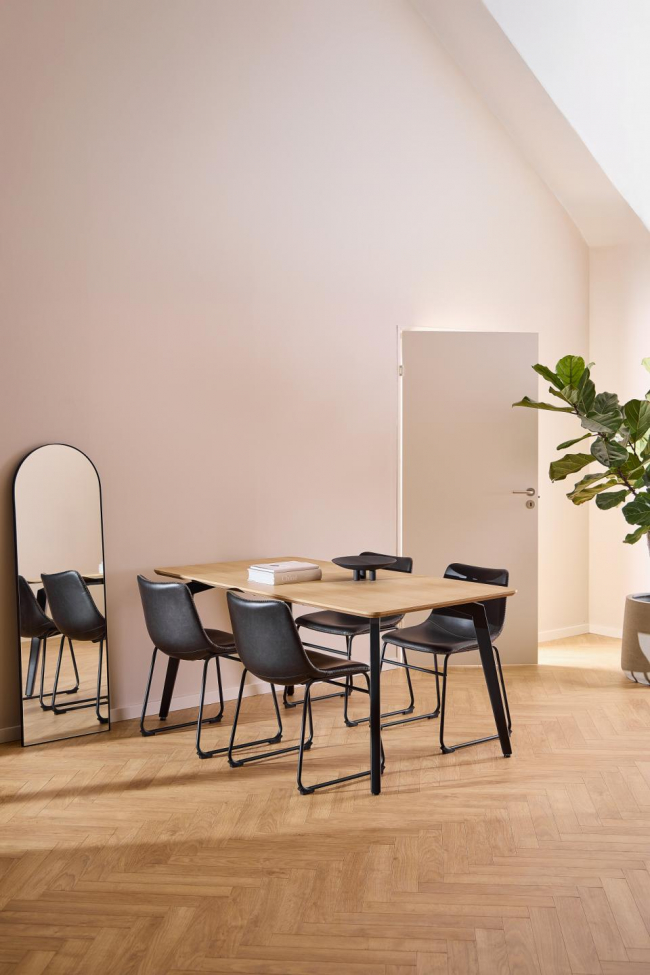 Spisebord 'Cadiz' 160x90cm - Natur/Sort