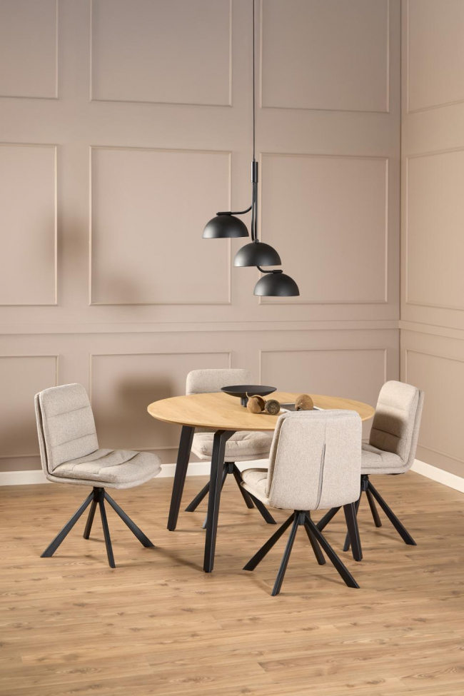 Spisebord 'Cadiz' Rundt 120x75cm - Natur/Sort