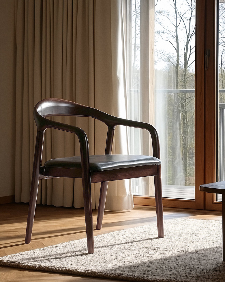 Lenestol 'Aspa' - Mørkebrun