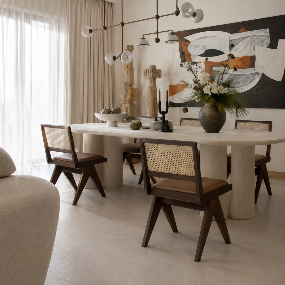 Stol 'Jean' - Brun eik/Beige