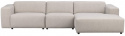 4-seters sofa \'Willard\' Sjeselong H - Lys beige