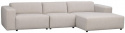 4-seters sofa \'Willard\' Sjeselong H - Lys beige