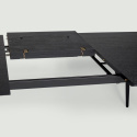Spisebord med ekstra topp \'Dawn\' 180-230x105cm - Svart